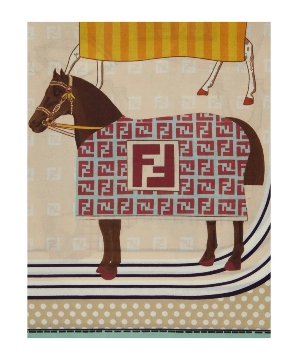 Fendi Kids Horse Print Scarf