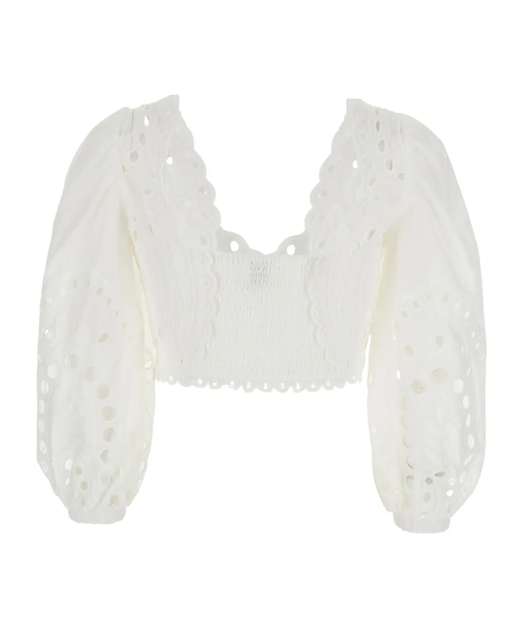 Charo Ruiz Luna Broderie Long Sleeve Top