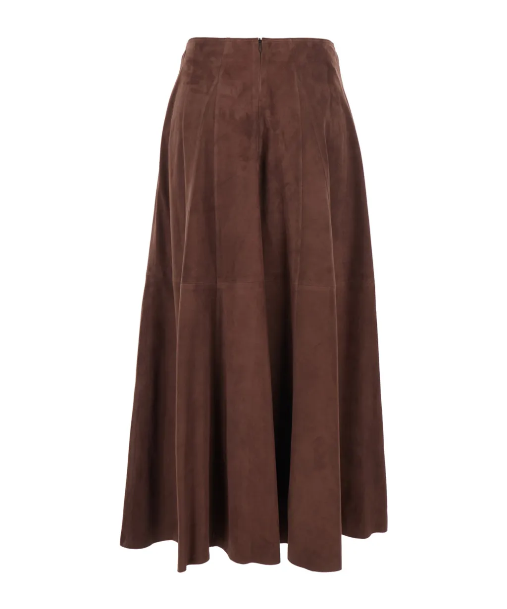 Arma Eleni High-Waisted Suede Skirt