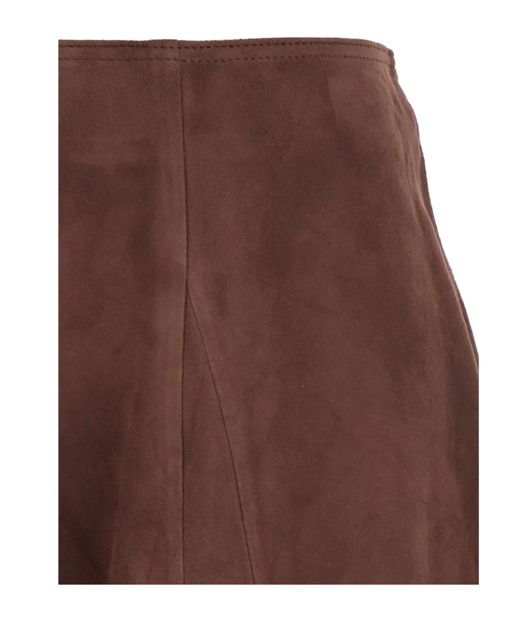 Arma Eleni High-Waisted Suede Skirt