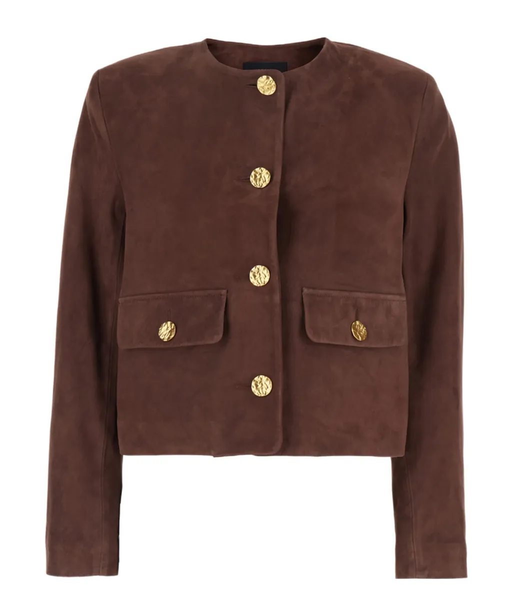 Arma Lorenne Suede Button-Front Jacket