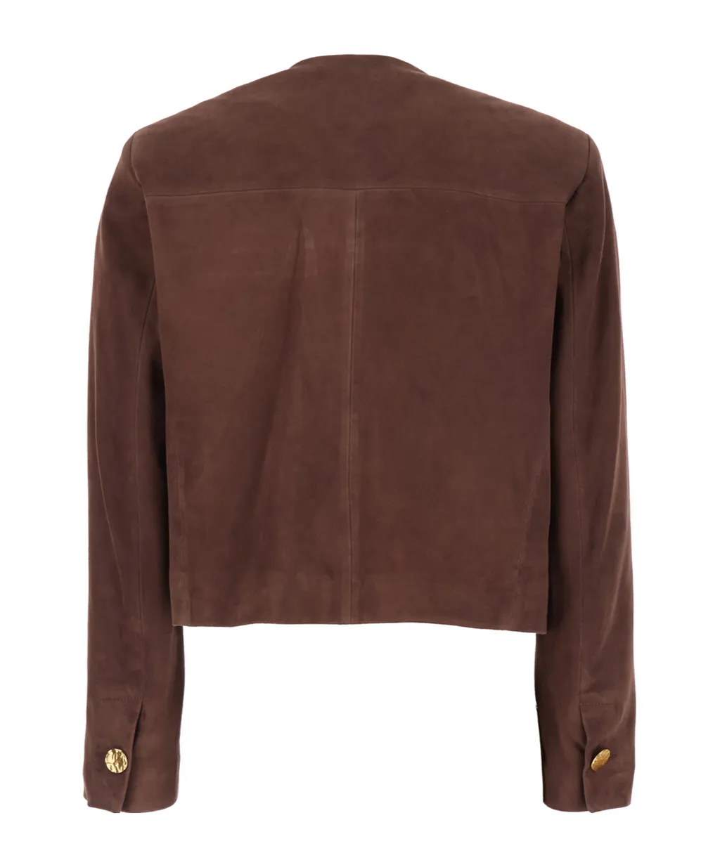 Arma Lorenne Suede Button-Front Jacket