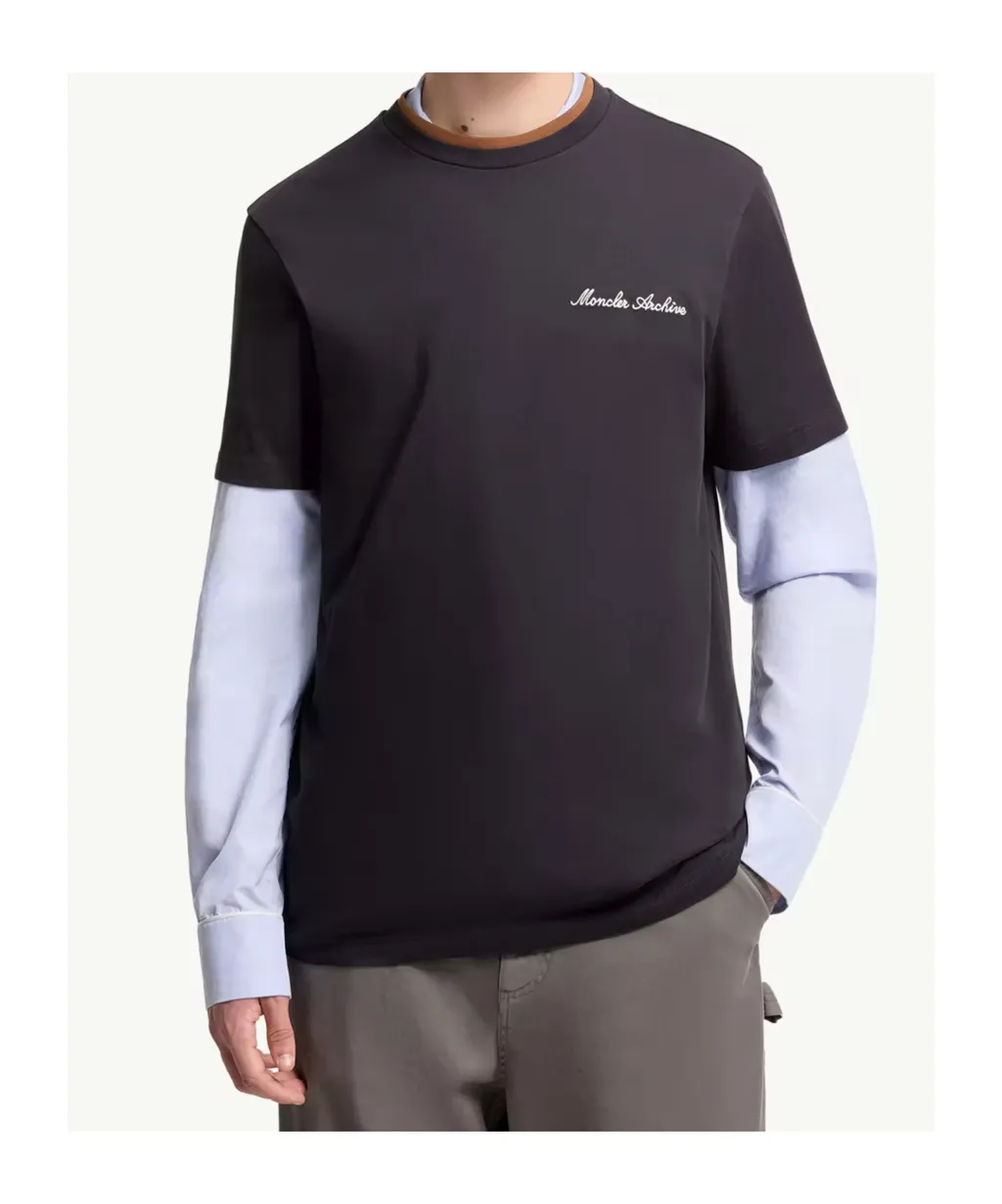 Moncler Logo Embroidered Crewneck T-Shirt