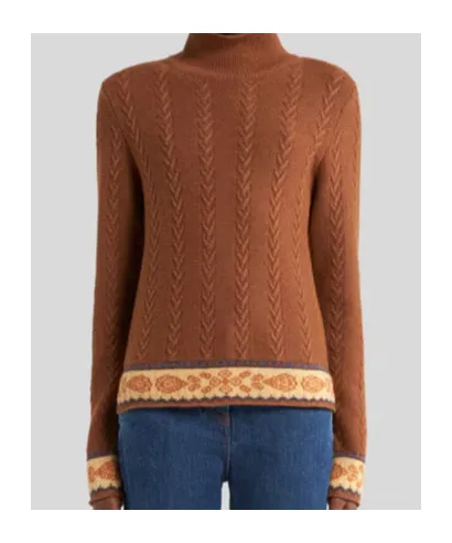 Cable-Knit Patterned Sweater