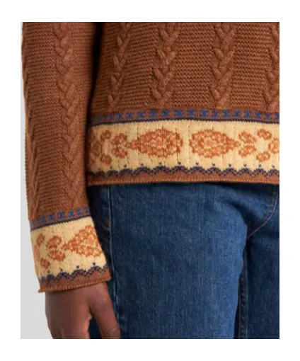 Cable-Knit Patterned Sweater