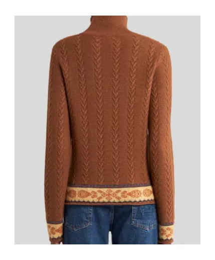 Cable-Knit Patterned Sweater