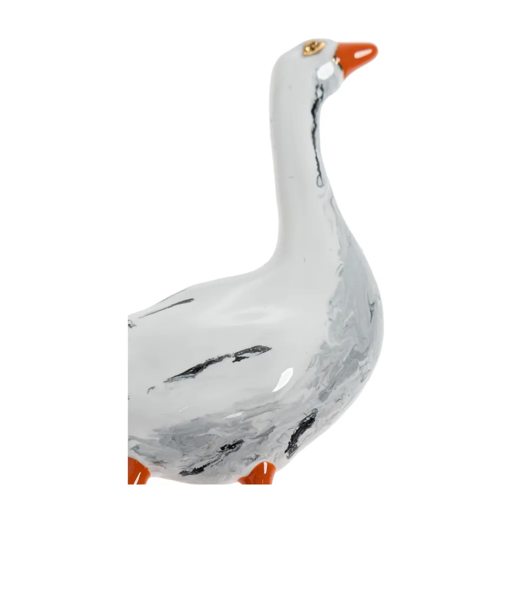 Moschino A Goose Motif Polished Brooch