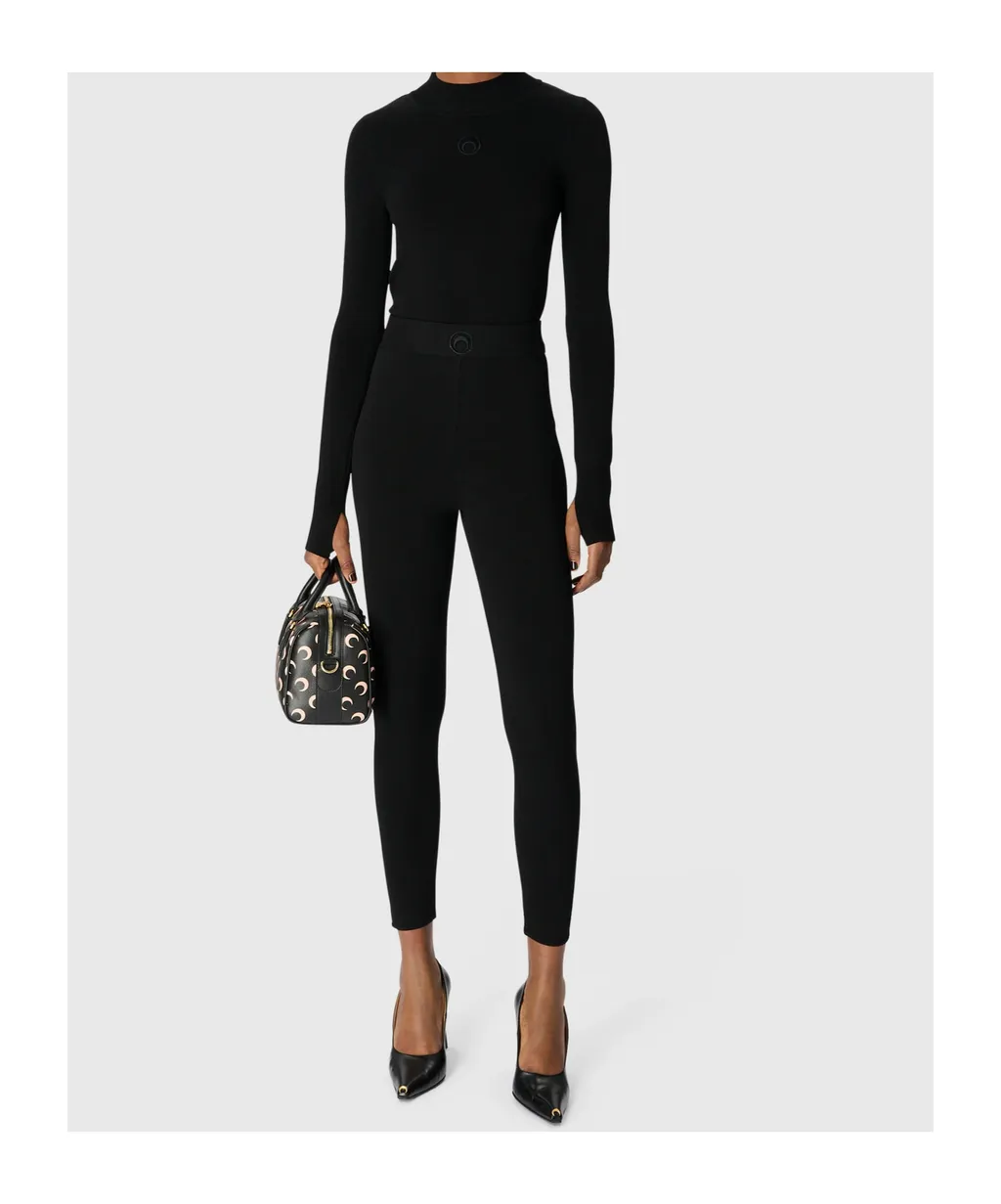 Marine Serre Elasticated Waistband Moon-Logo Leggings