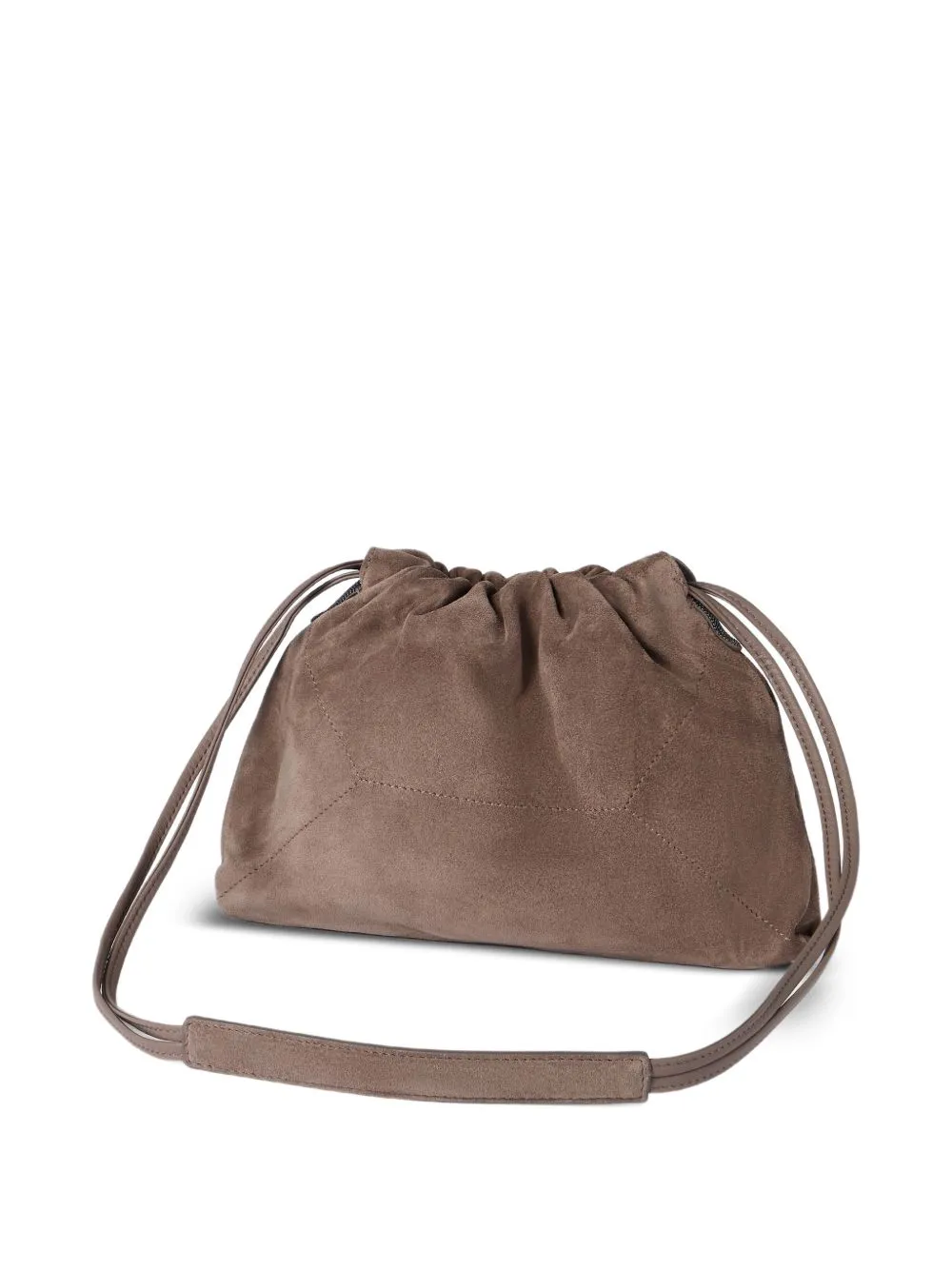 Monili-Detail Suede Cross Body Bag