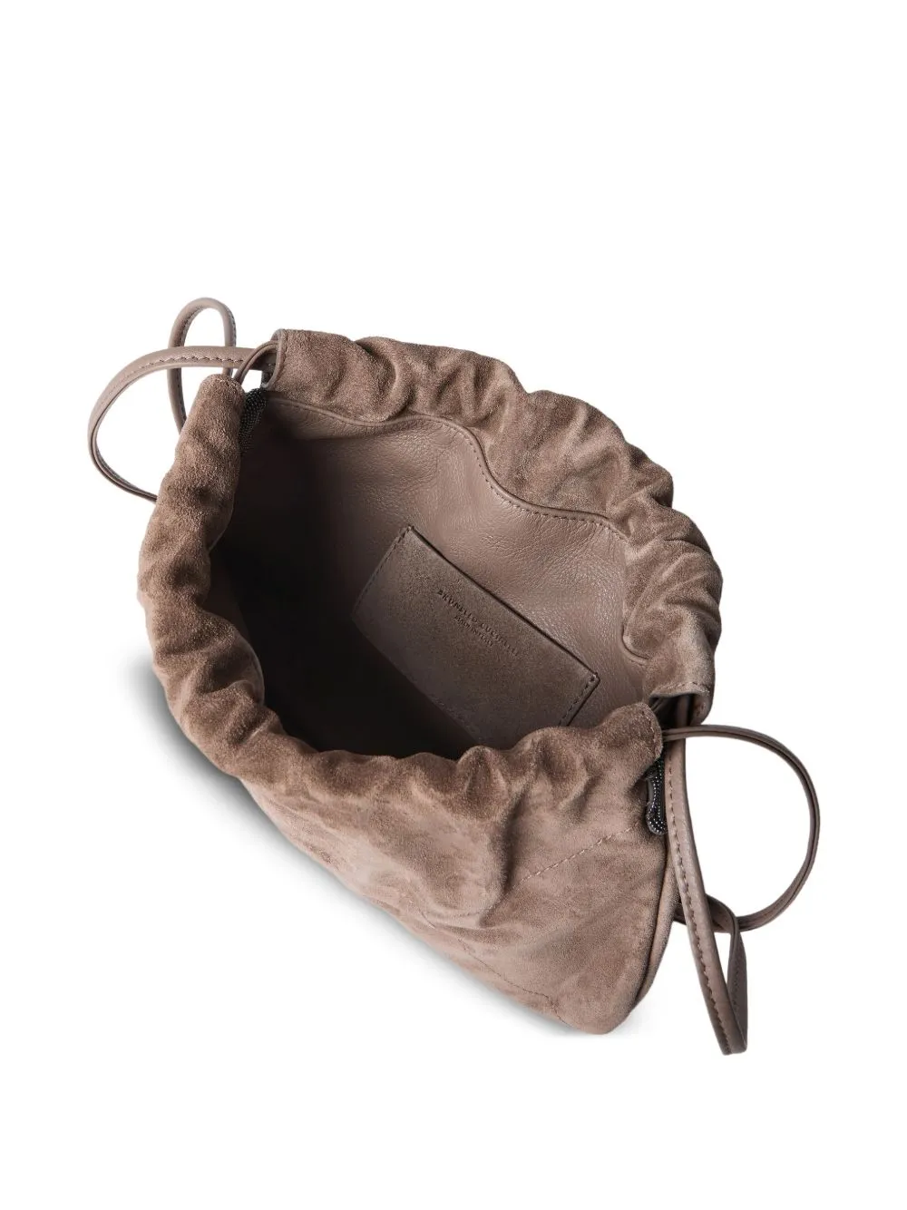 Monili-Detail Suede Cross Body Bag