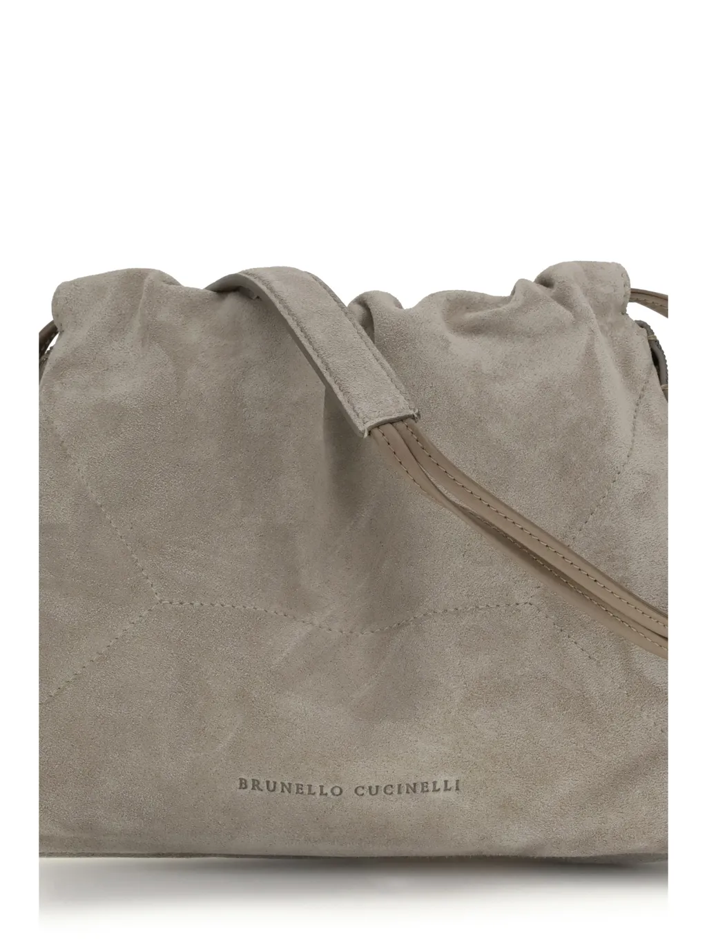 Drawstring Suede Shoulder Bag