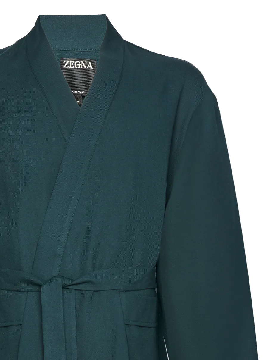 Zegna Long Sleeve Belted Jacket