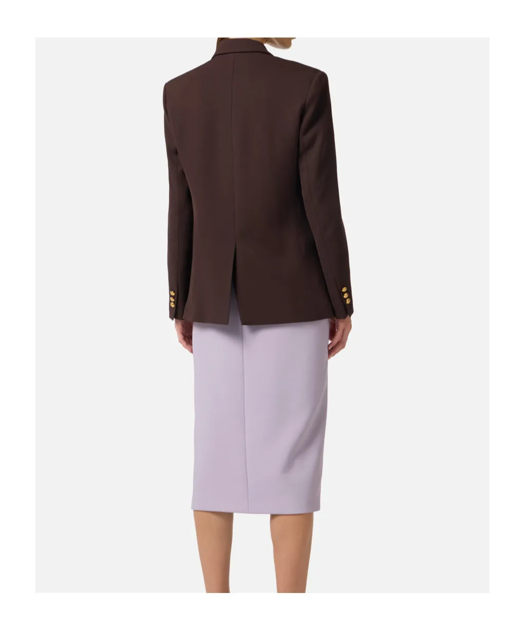 Elisabetta Franchi Gabardine Double-Breasted Jacket