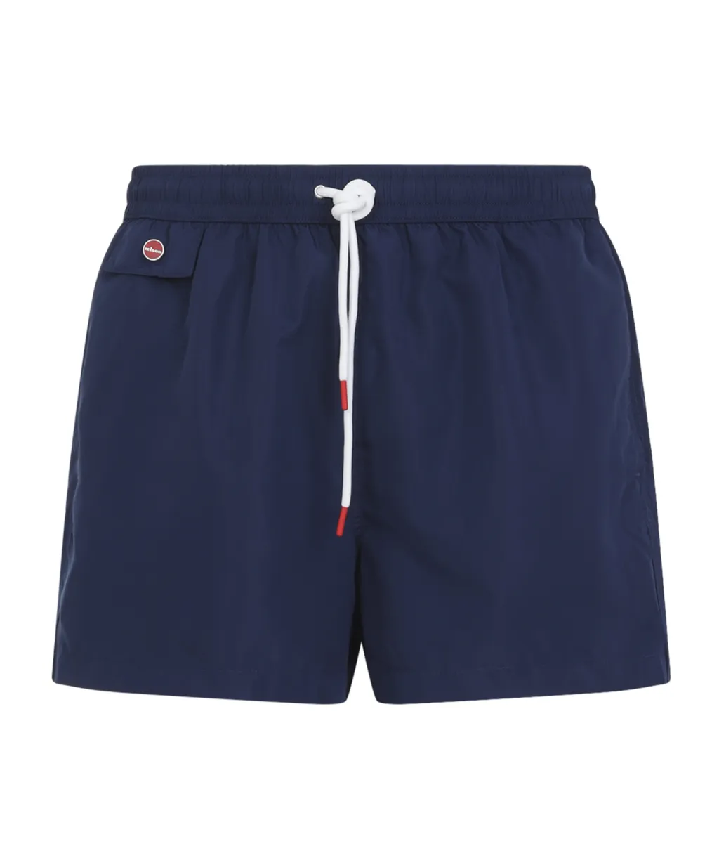 Kiton Elastic Waist Drawstring Swim Shorts