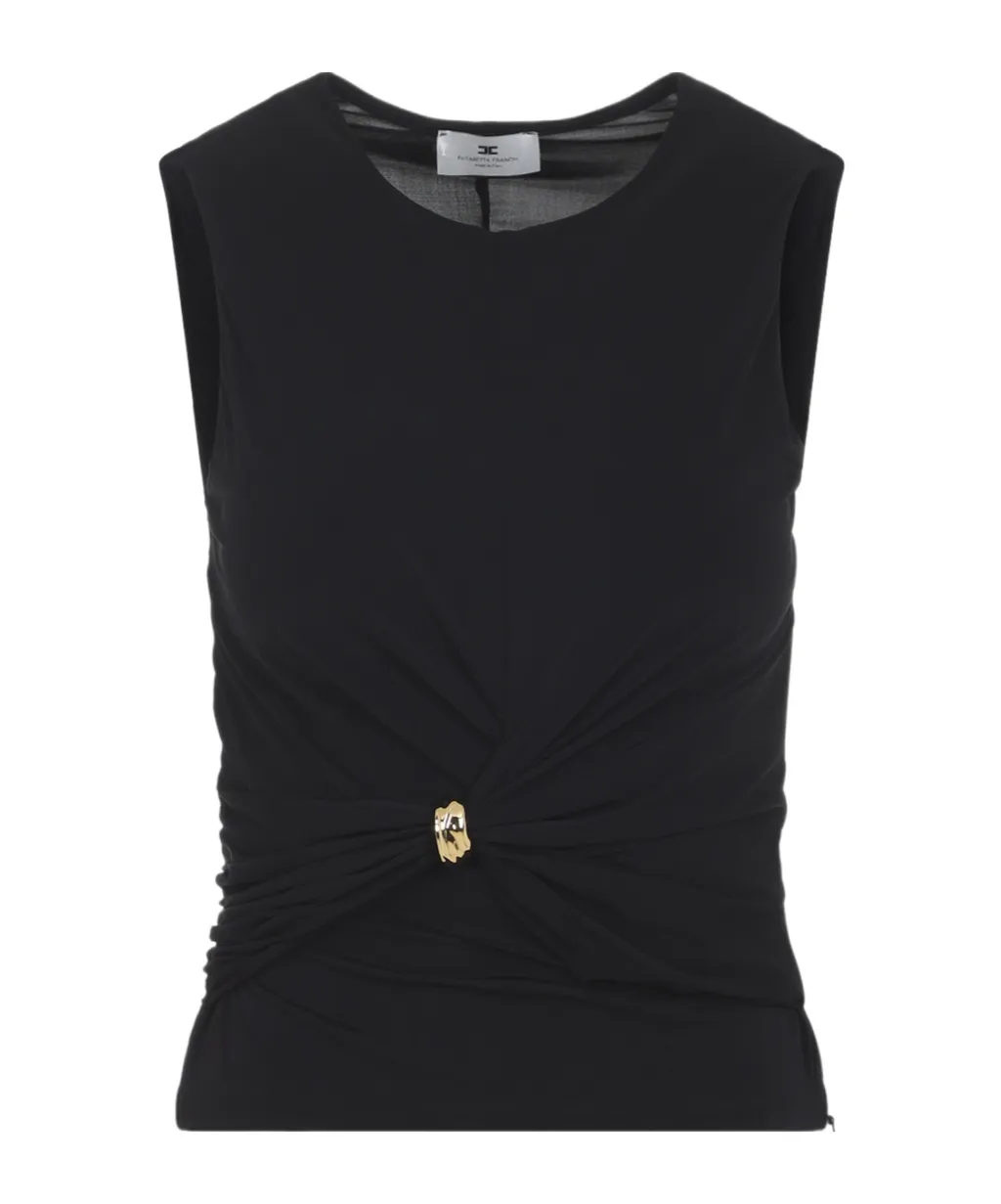 Elisabetta Franchi Pleated Sleeveless Top