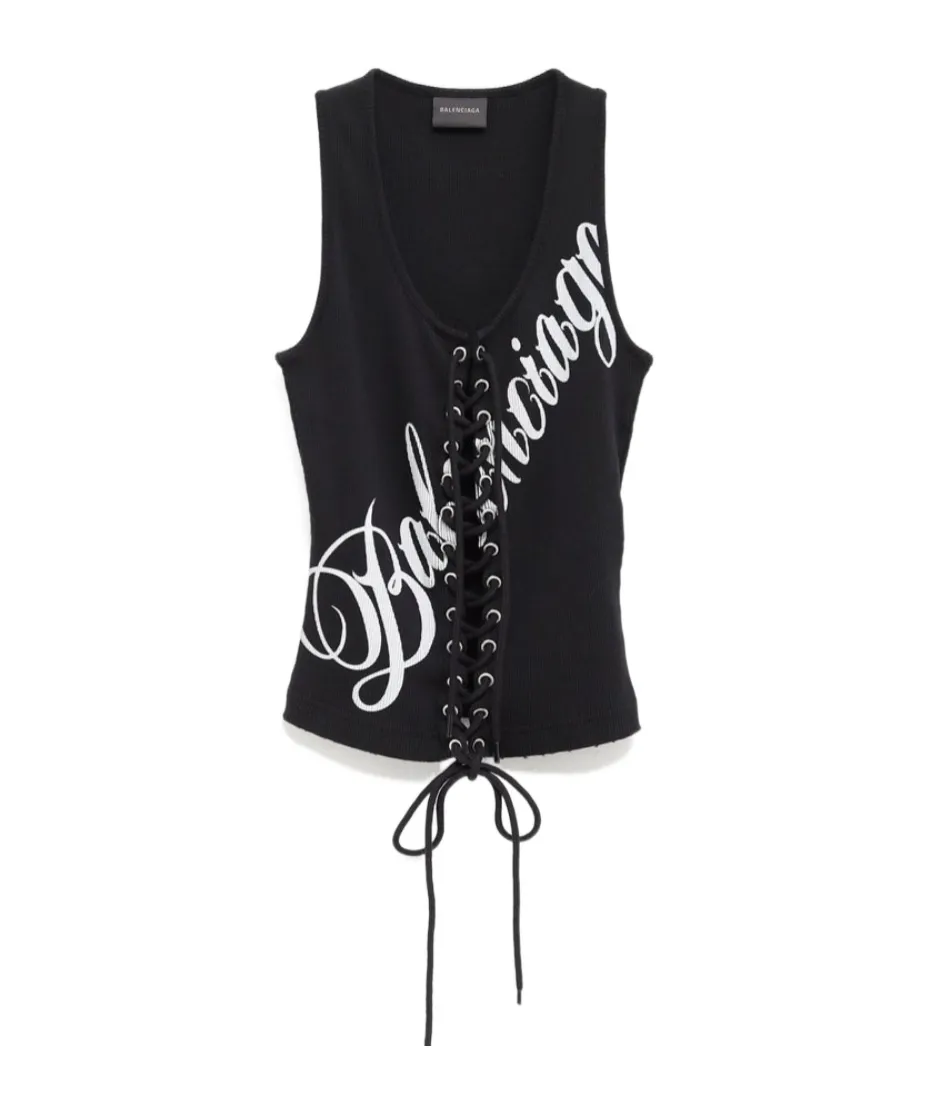 Lace-Up Tank Top