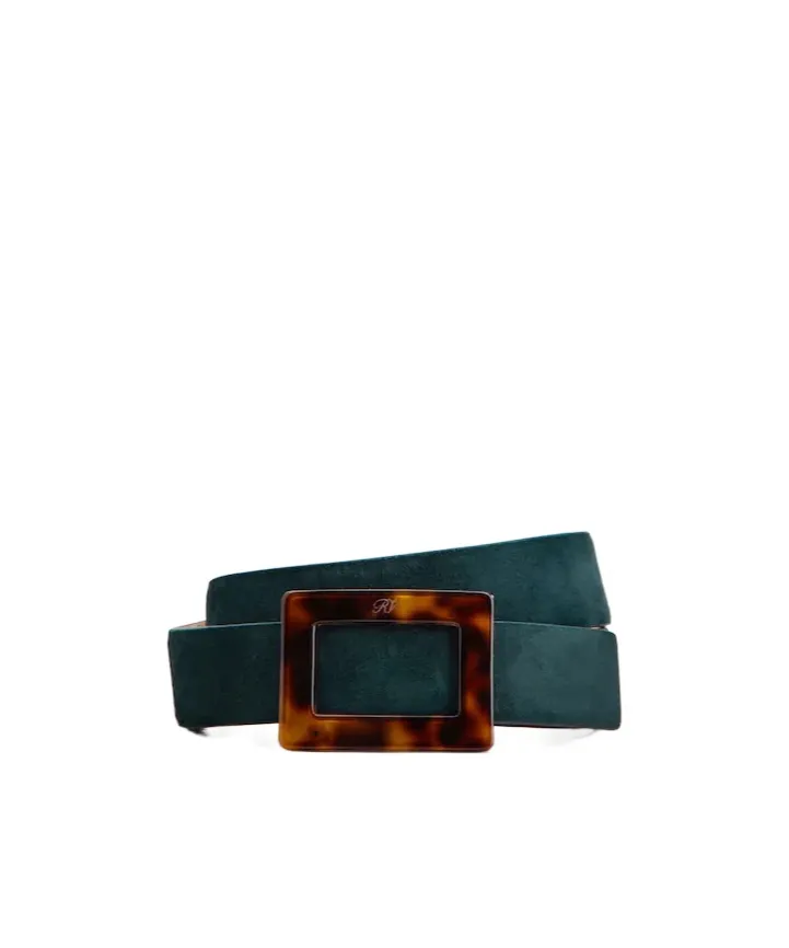 Belle Vivier Belt In Suede
