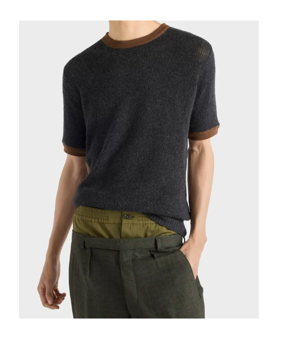 Prada Short-Sleeved Crewneck Jumper