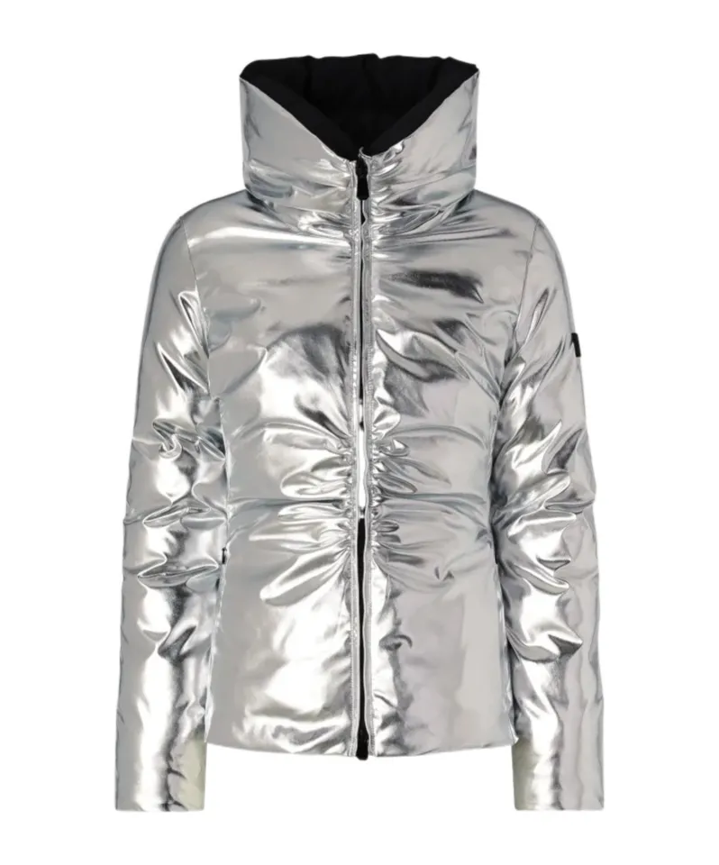 Metallic High-Neck Jacket