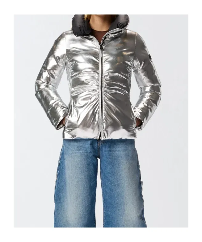 Metallic High-Neck Jacket