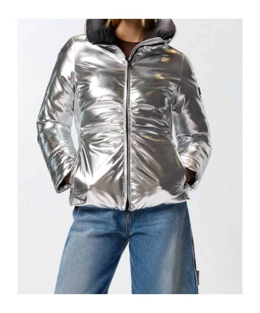 Metallic High-Neck Jacket