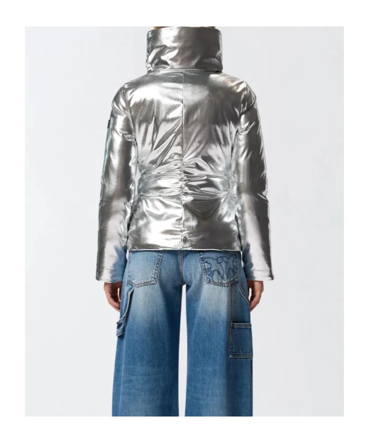 Metallic High-Neck Jacket