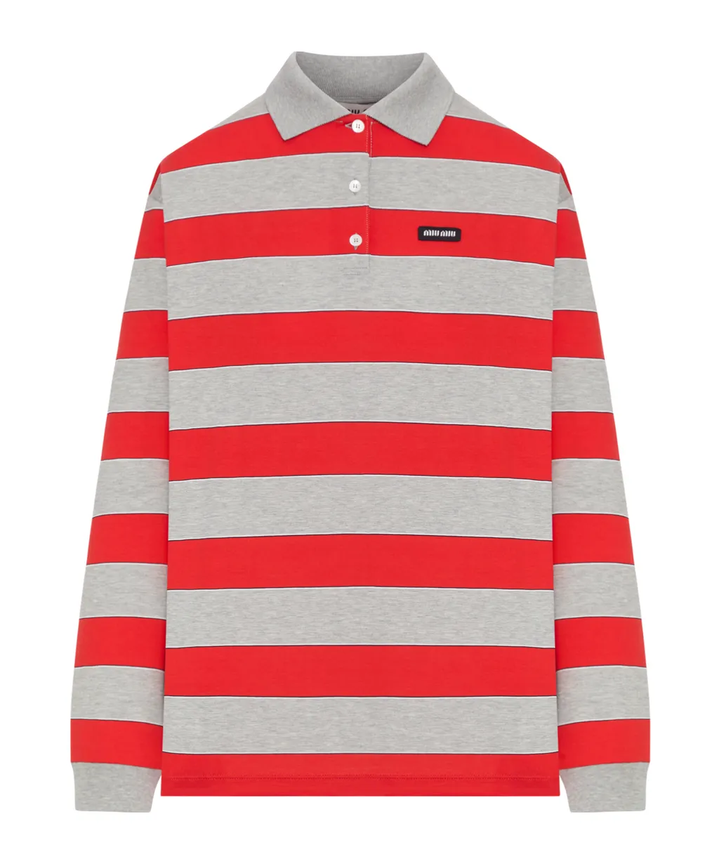 Striped Jersey Polo Shirt