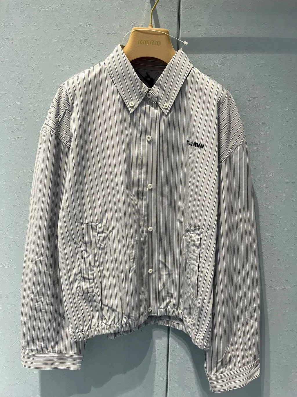 Striped Poplin Casual Jacket