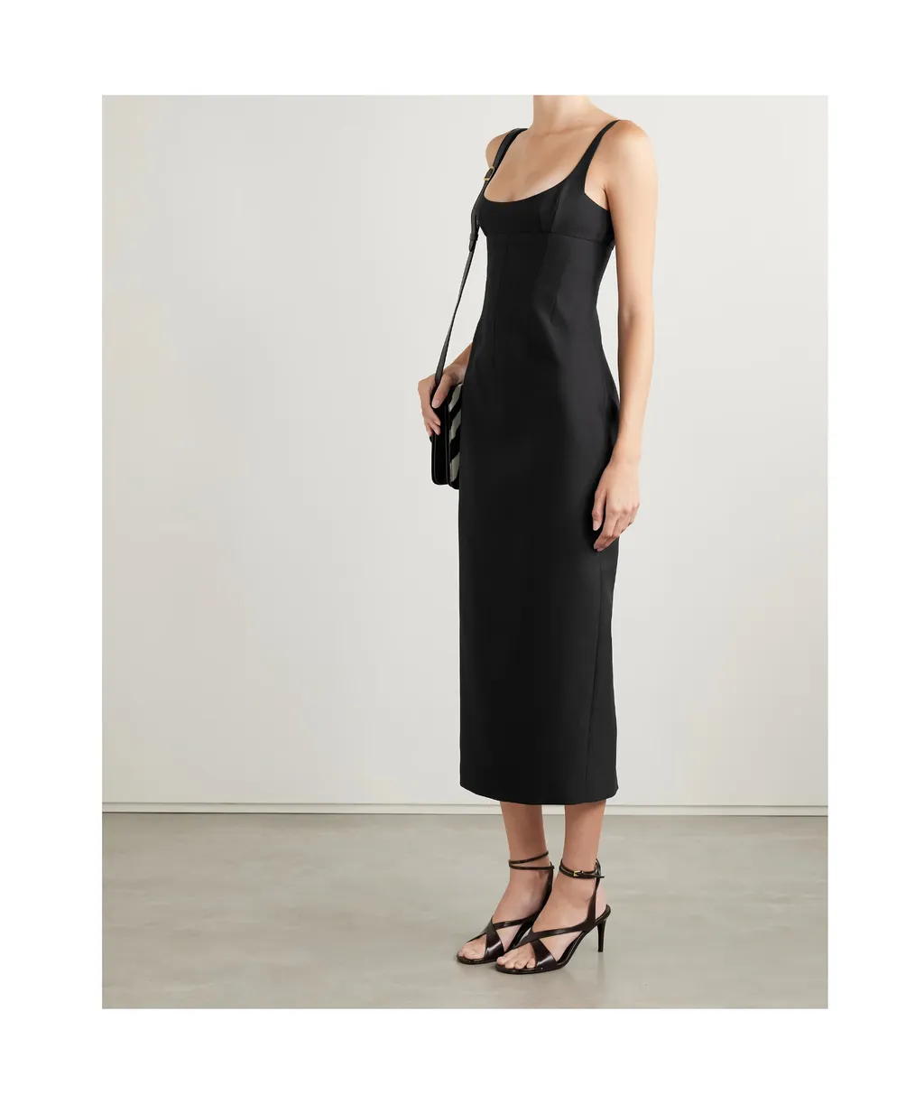 Khaite Sweetheart Neck Midi Slip Dress
