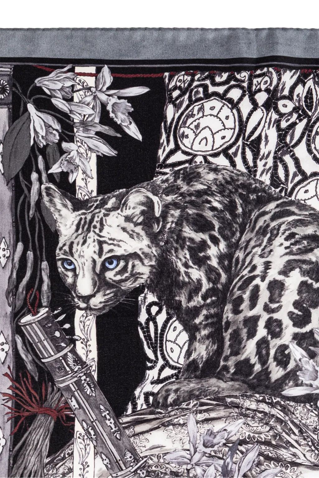 Etro Placed Leopard Printed Pocket Square