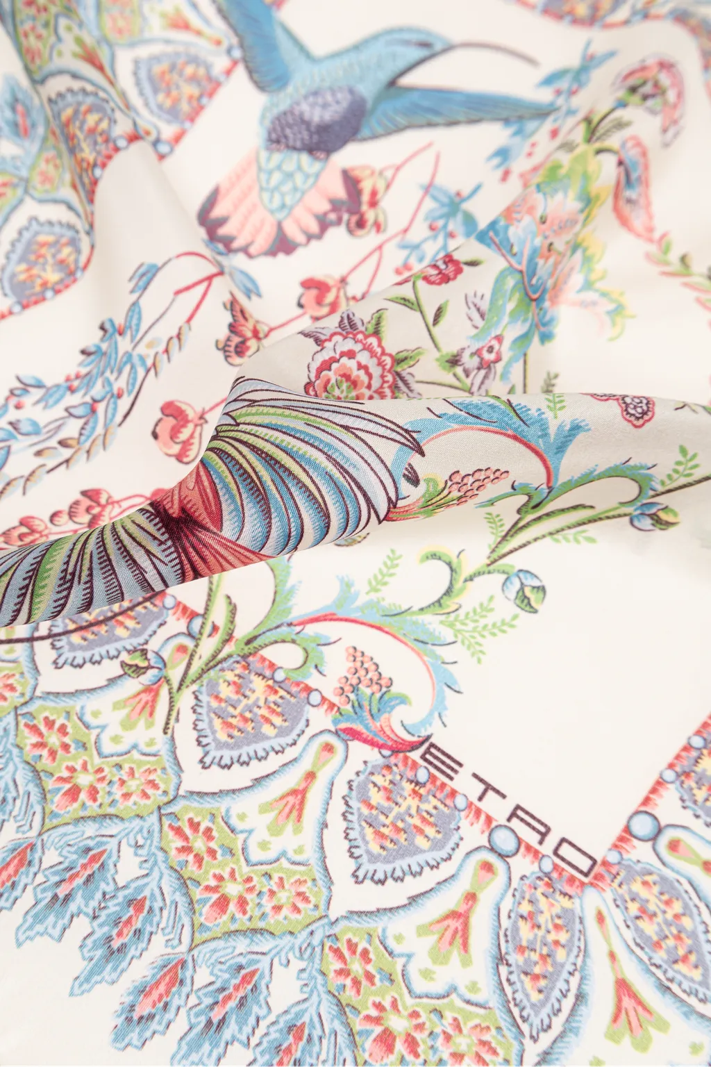 Etro Floral And Fauna Motif Pocket Square