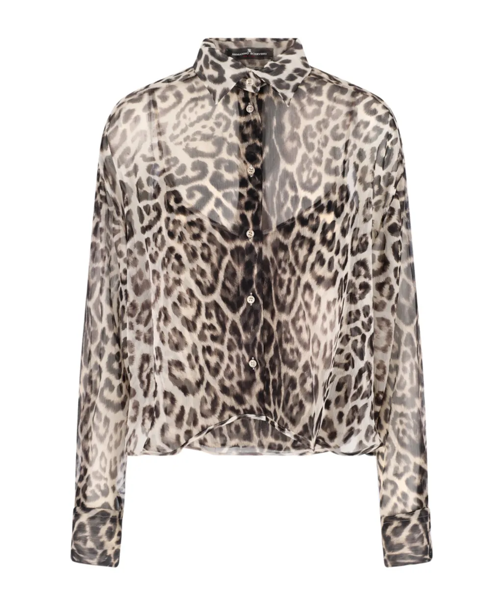 Ermanno Scervino Leopard Print Shirt