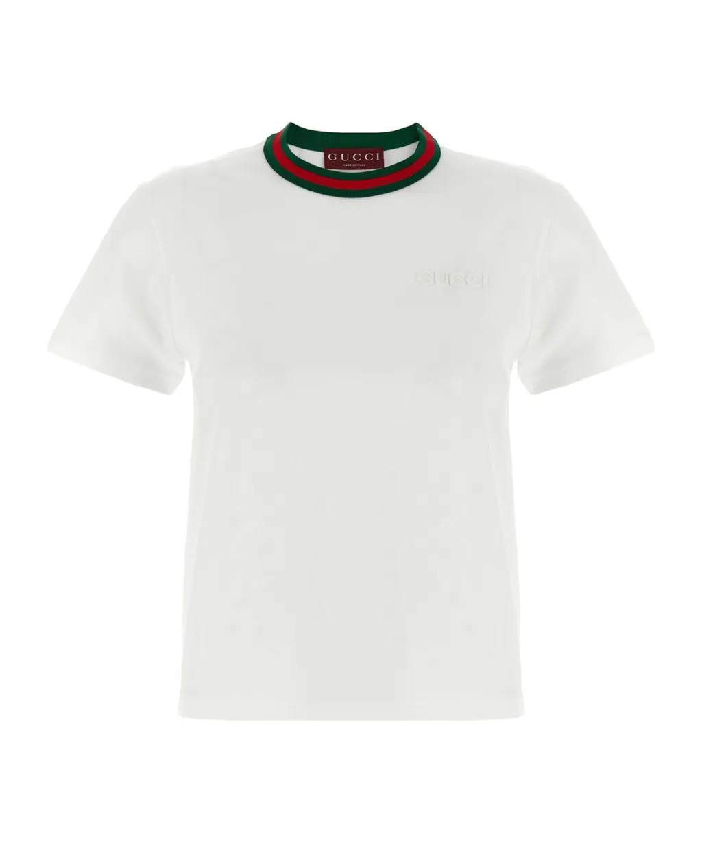 Gucci Web Detailed Jersey T-Shirt