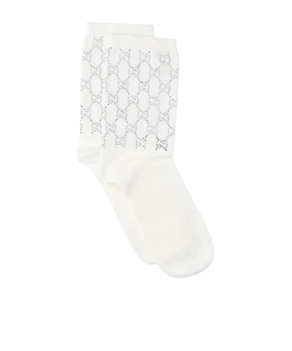 Gucci Gg Embellished Ribbed Socks