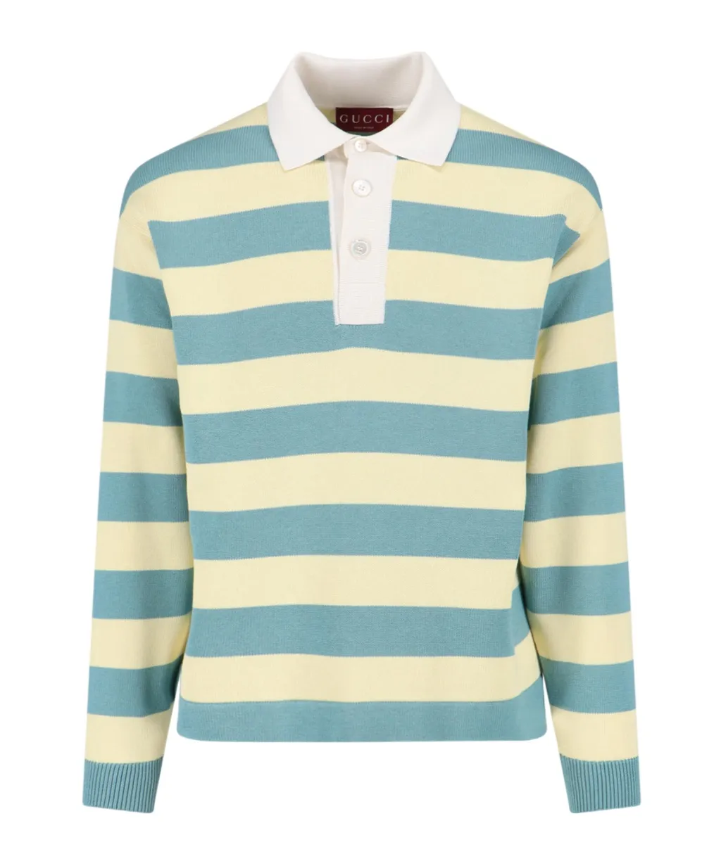 Gucci Striped Knitted Polo Shirt