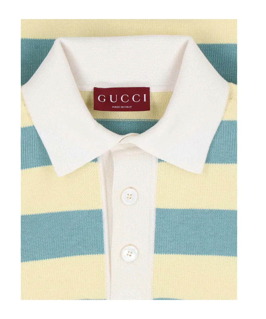 Gucci Striped Knitted Polo Shirt