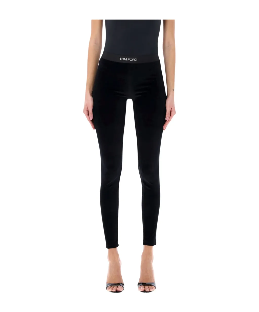 Tom Ford Stretch Lustrous Velour Signature Leggings
