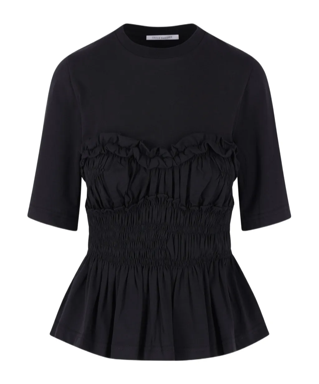 Cecilie Bahnsen Smocked Peplum T-Shirt