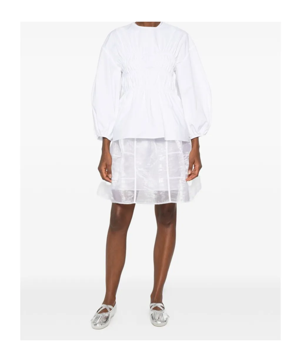 Cecilie Bahnsen Smocked Peplum Top