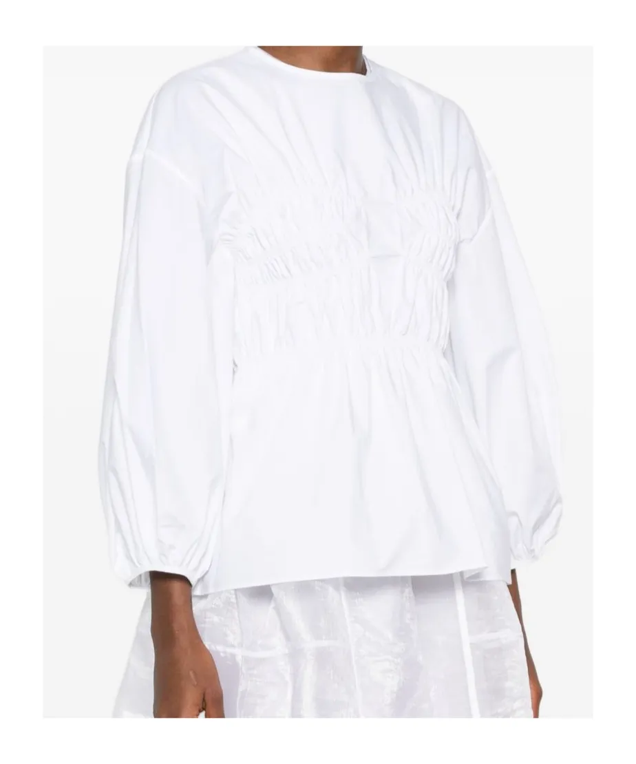 Cecilie Bahnsen Smocked Peplum Top