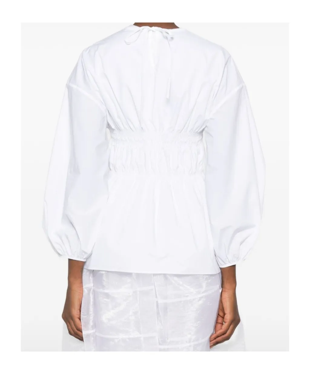 Cecilie Bahnsen Smocked Peplum Top