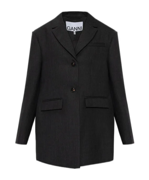 Grey Wool Suiting Blazer