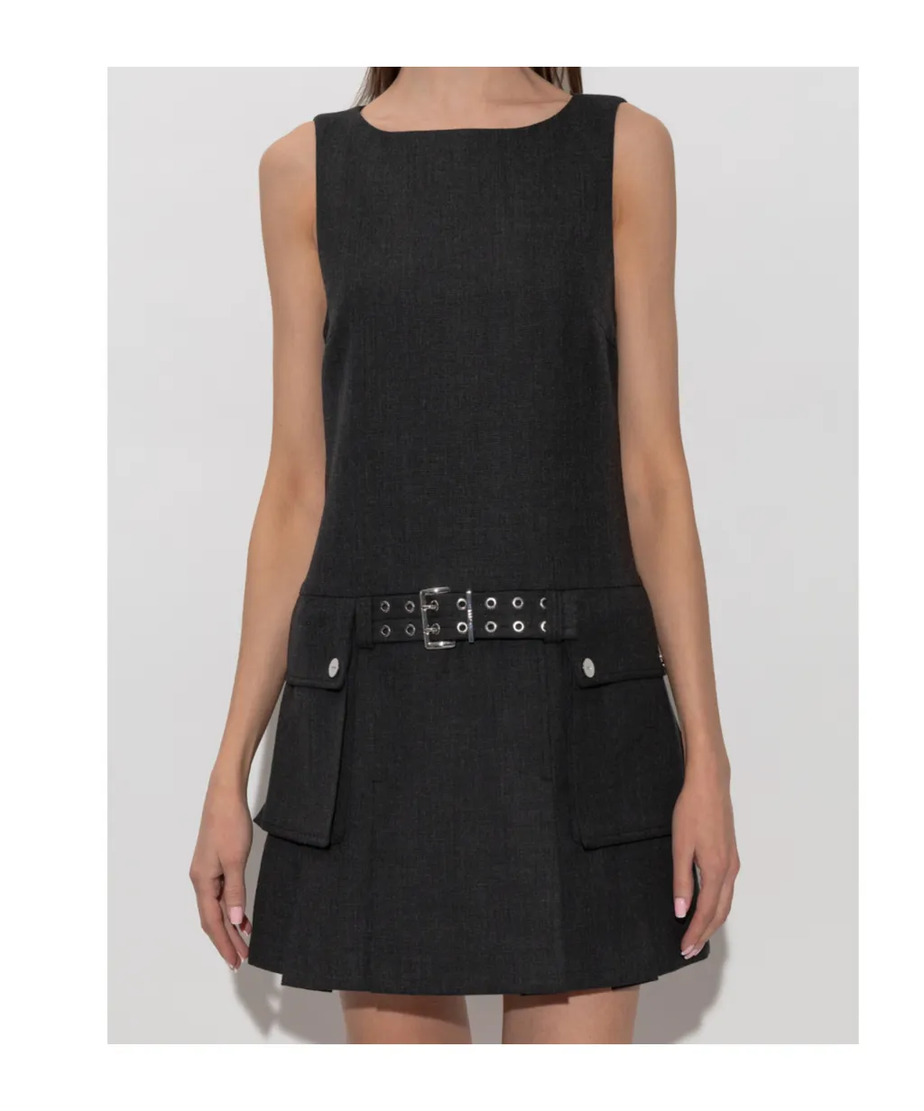 Grey Wool Mini Dress