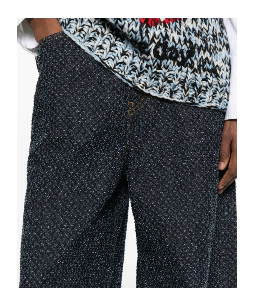 Ganni Logo Patch Wide Leg Jeans