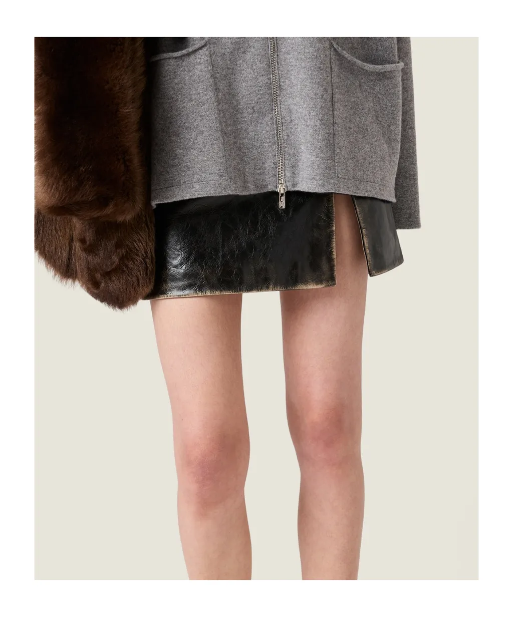 Miu Miu Slit-Detailed Mini Skirt