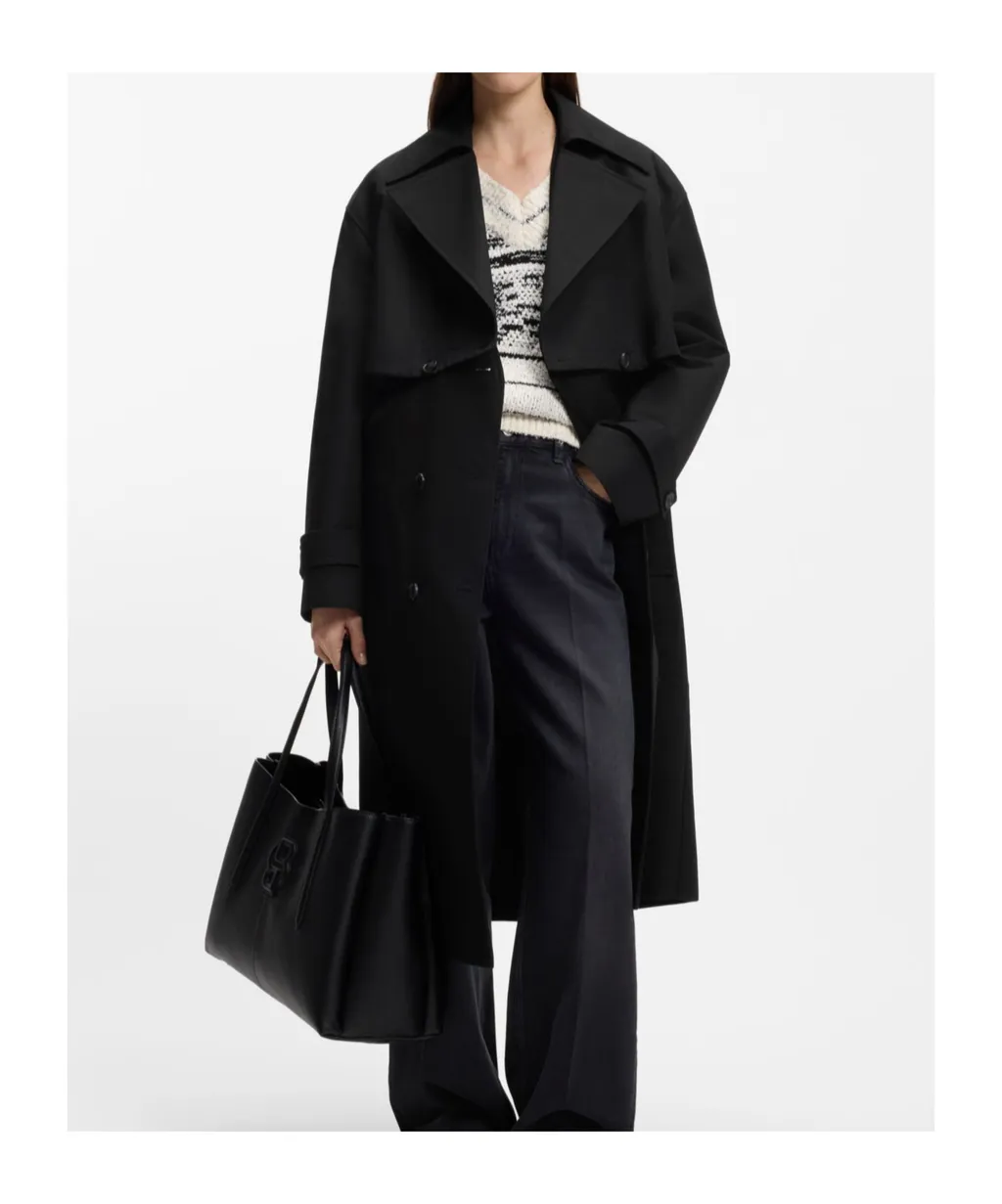 Belted Trench Coat In Stretch Cotton