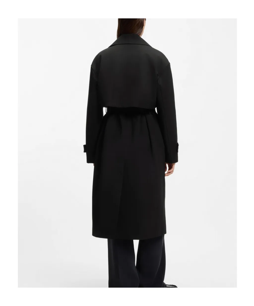 Belted Trench Coat In Stretch Cotton