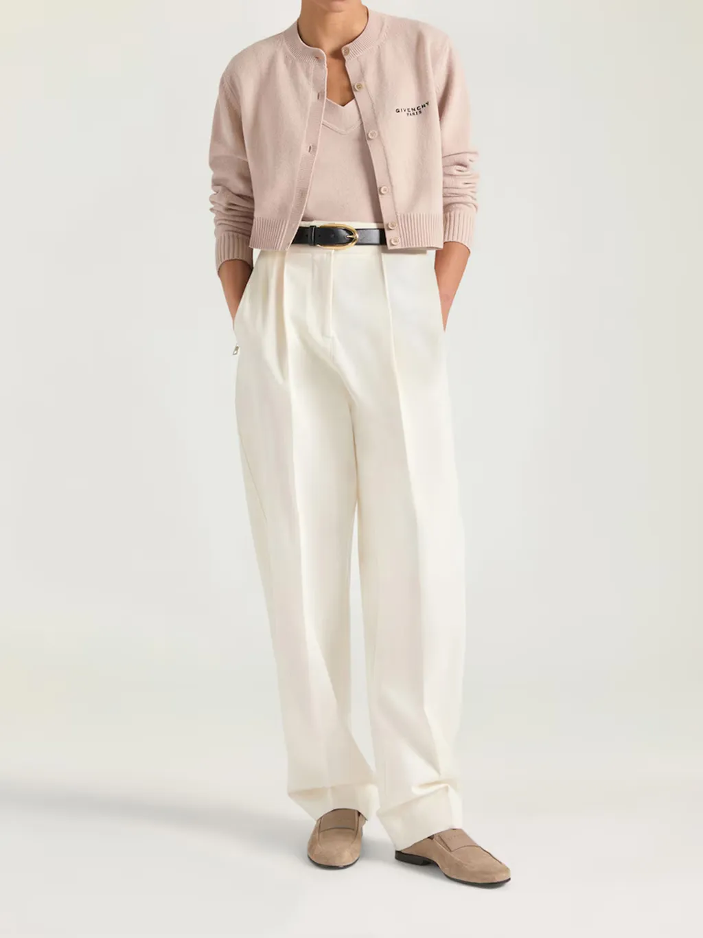 Cropped Cardigan In Wool And Cashmere