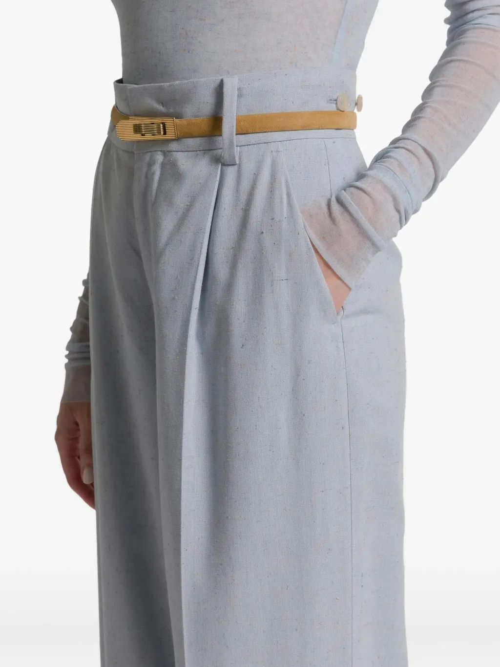 Alberta Ferretti High Waist Pleated Pants