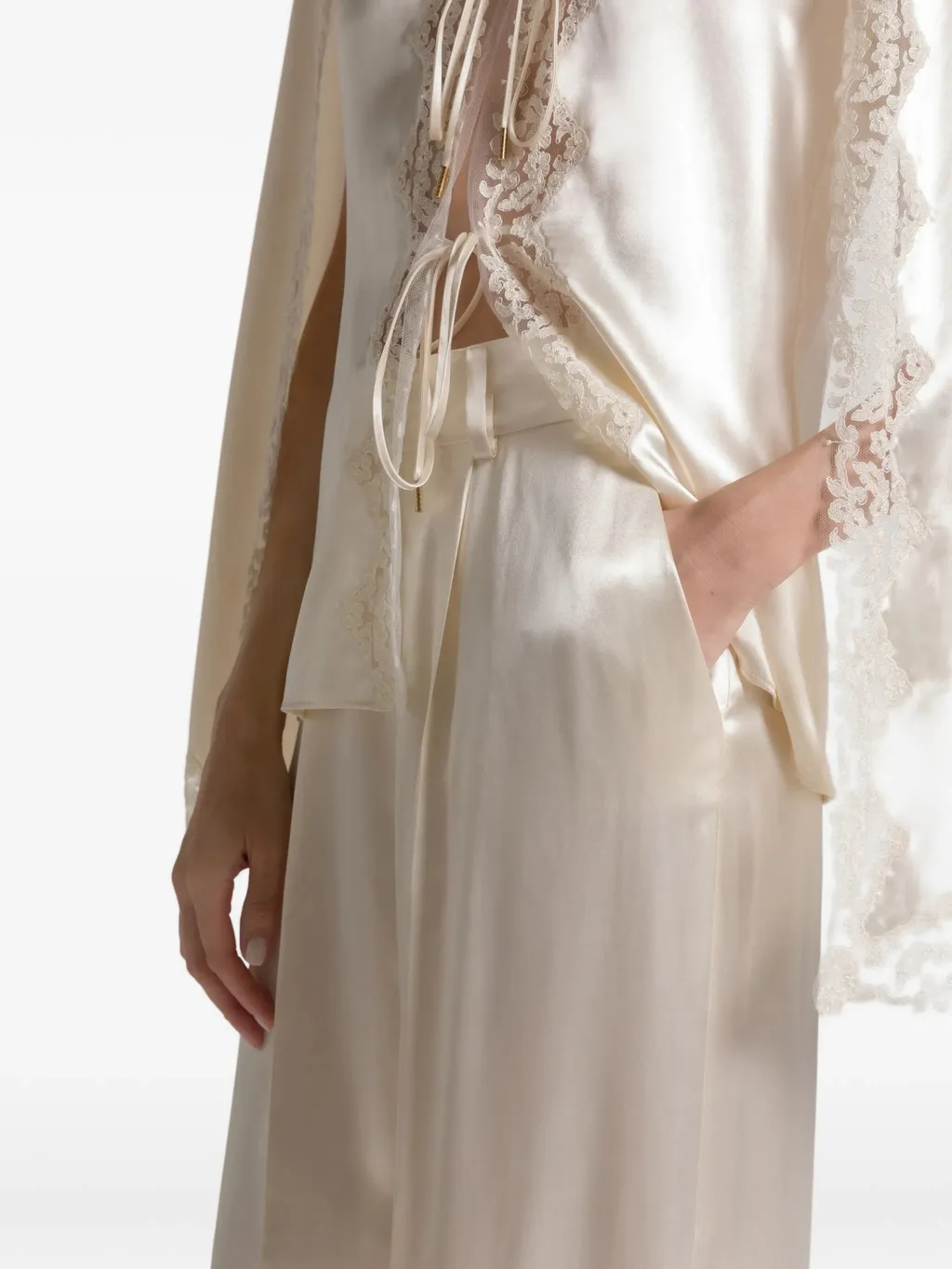 Satin Wide-Leg Pants